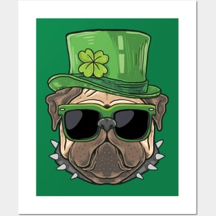 St. Patrick's Day Pug Posters and Art